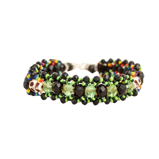 Pulsera Tiembla Tierra, Hilo Con Decoración color verde