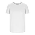 thumbnail image 4 of Cotton T Shirts for Boys Girls Summer Crewneck Short Sleeve Tees Chest Pocket Cozy Base Tops Plain Tshirts (5 Years, White), 4 of 7