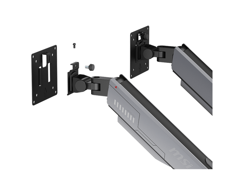 MSI MPG MT161DR Premium RGB Dual Monitor Arms, Iron Gray, Supports 17”-38", 35.2 lbs. per flat screen or 28.6 lbs. per curved screen