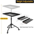 thumbnail image 3 of Rolling Tool Tray Cart, Mobile Work Table Tool Tray with 2 Tool Holder Metal Tattoo Tray Height Adjustable, Tool Table Rolling Utility Cart, Tray Cart Tool Storage for Salon Garage Bike Work Shop, 3 of 8