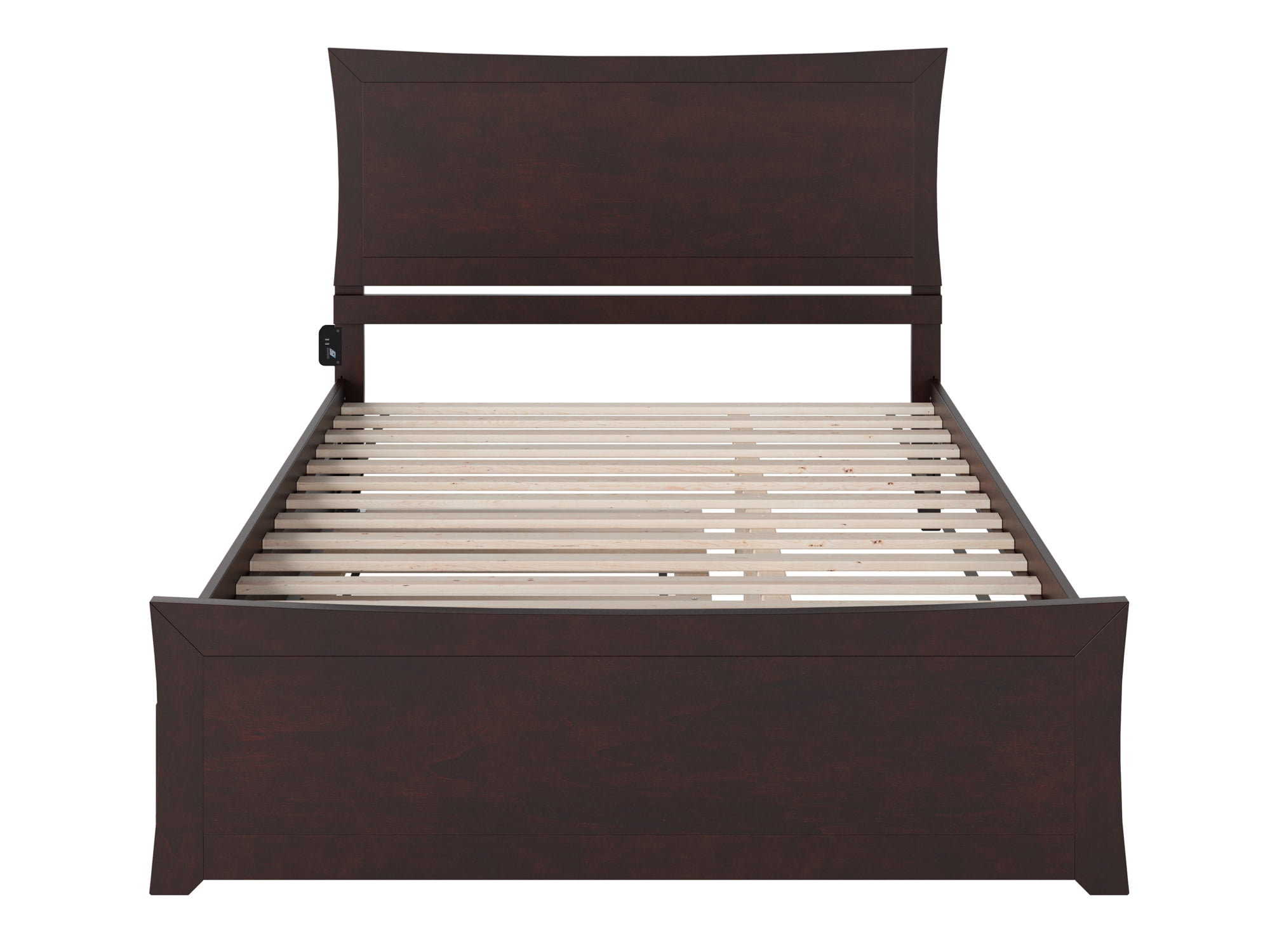 AFI Metro Queen Platform Bed with Wood Headboard Footboard & Twin-XL Trundle, Espresso