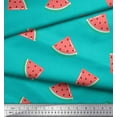 thumbnail image 3 of Soimoi Green Poly Georgette Fabric Watermelon Fruits Decor Fabric Printed Yard 52 Inch Wide, 3 of 3