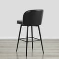 thumbnail image 6 of CHITA 30" Swivel Upholstered Counter Bar Stools with Back & Metal Legs Set of 2,Faux Leather in Black, 6 of 7