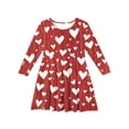 thumbnail image 3 of Abcomgle Valentines Dresses for Girls 10-12 Cute Love Heart T Shirt Dresses for Girls Cute A-Line Long Sleeve Dresses for Girls Crewneck Holiday Swing Dress Outfits,, 3 of 4