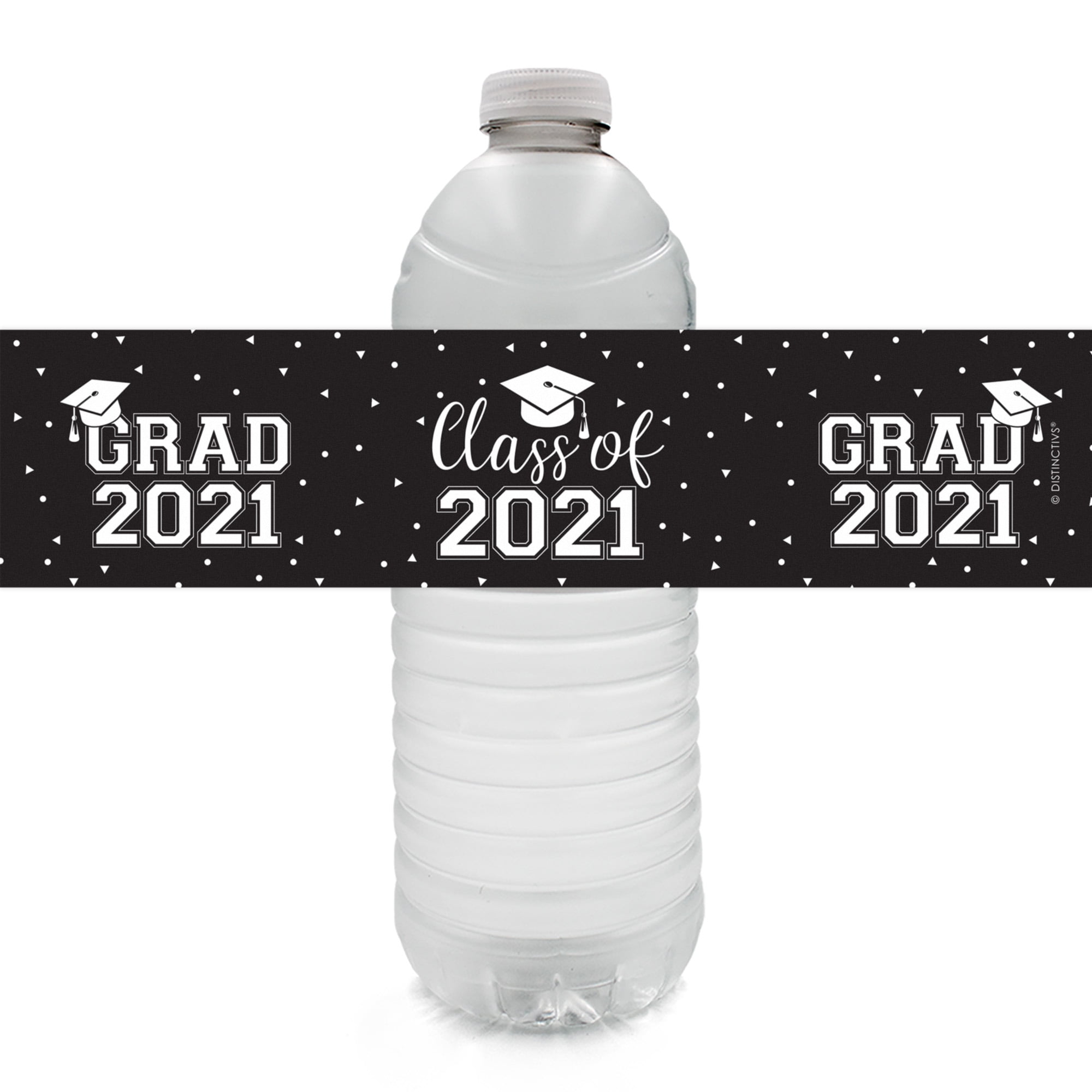 Class of 2021 Graduation Party Water Bottle Labels - 24 Stickers - Black -  Distinctivs