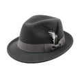 thumbnail image 2 of Classic Short Brim Fedora Hat for Men with Feather Ribbon, Vintage All-Occasion Headwear Dark Gray, 2 of 4