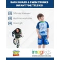 thumbnail image 6 of Disney Toy Story Toddler Boys' Swimwear 2-Piece Rash Guard and Swim Trunks Set Buzz Aliens Blue, 6 of 6