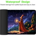 thumbnail image 2 of Pixel Art Desk Mat Wizard Magic Moon Mysterious Castle Large Gaming Mouse Mat with Stitched Edges,Non-Slip Waterproof Rubber Base Mous Mat 31.5"x11.8" Office Computer Keyboard Laptop Home, 2 of 6
