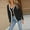 Black, variant on Aoochasliy Womens Sweaters Clothes Pullover Long Sleeved V-neck Patchwork Color Cardigan Button Top