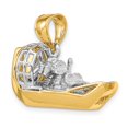 thumbnail image 5 of FB Jewels 14k White and Yellow Two Tone Gold 3D Airboat Two-color Pendant, 5 of 5