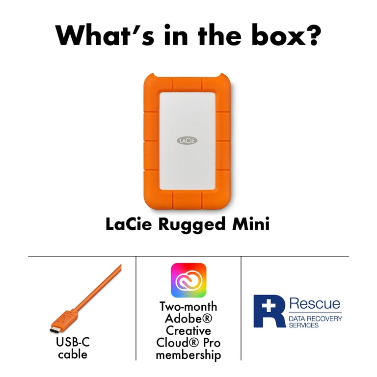 LaCie, Rugged Mini External Hard Drive, 5TB, USB 3.0 Portable