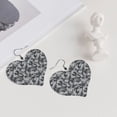 thumbnail image 5 of Heart Shaped Leather Earrings Grey Camouflage Print Leather Earrings Jewelry Gifts For Women, 5 of 6
