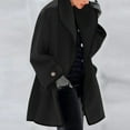 thumbnail image 2 of DHFJKG Womens Winter Long Overcoat Solid Color Shawl Collar Long Sleeve Casual Wool Cardigan Trench Jacket Warm Loose Fit Above Knee Outwear Comfort Jackets, 2 of 5