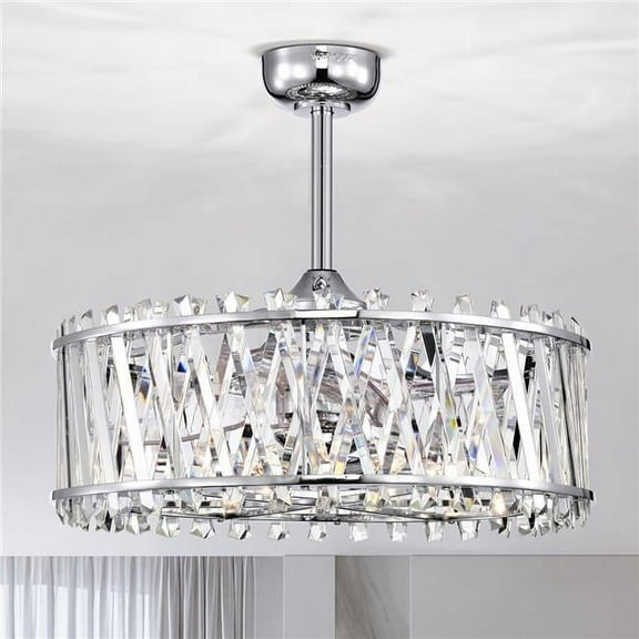 Quara 26 in. 6-Light Indoor Chrome Finish Ceiling Fan with Light Kit