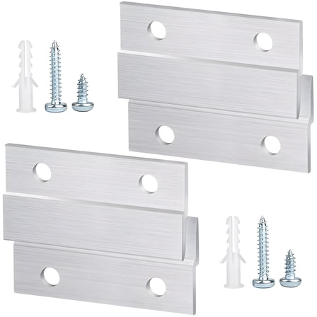 4 Pcs Z Shape Interlocking Wall Mount Hooks, Metal Picture Hangers with Screws, Secure French Cleat Design for Hanging Artwork, Mirrors, and More