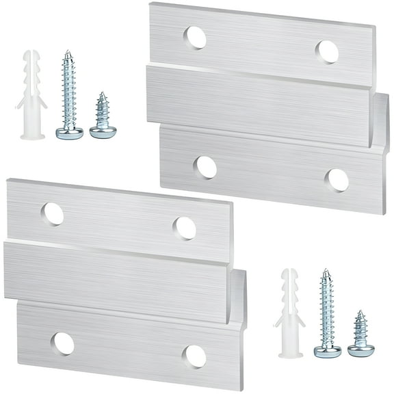 4 Pcs Z Shape Interlocking Wall Mount Hooks, Metal Picture Hangers with Screws, Secure French Cleat Design for Hanging Artwork, Mirrors, and More
