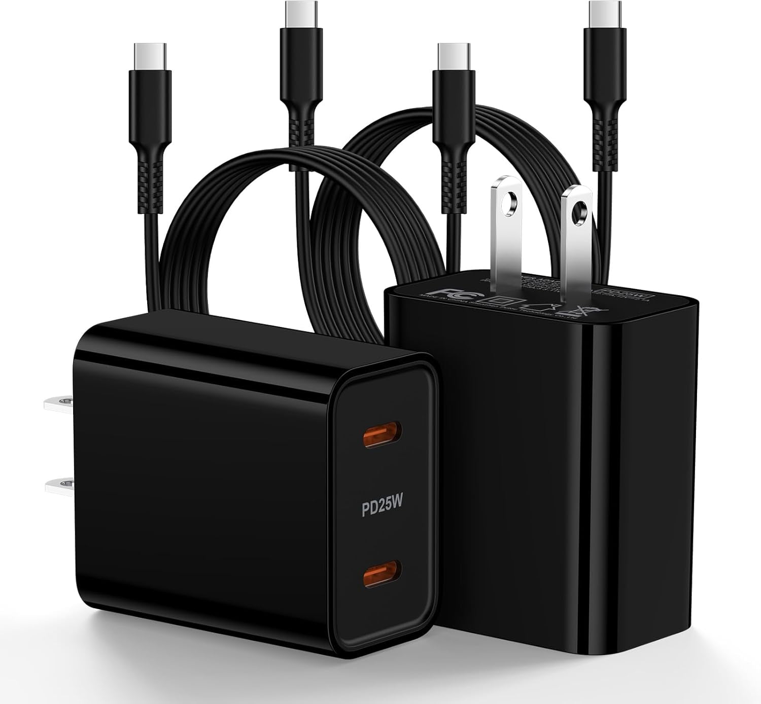 MHAWBL-25W Fast Dual Port Outlet Brick Power Adapter Block+6FT USB Type C Cable Cord for Google Pixel 10pro XL 8a 8Pro 9Pro XL/Fold, Samsung Galaxy S26 Ultra S26 S25 Ultra S24FE S23 S22 A35, iPhone 1