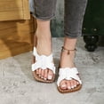 thumbnail image 3 of THDHVS Comfortable Sandals for Women,Womens Sandals,Women's Fashionable and Casual Summer Solid Color Open Toe Beach Slippers White 8.5, 3 of 5