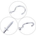 thumbnail image 4 of 20Pcs  Silver Metal Cup Hooks Round End Ceiling Wall Hooks for Hanging Plants, Lights, Curtains, Kitchen Towels,2.8 inches, 4 of 7