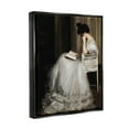 thumbnail image 3 of Woman in Gown Reading Portrait Typography Painting Jet Black Framed Art Print Wall Art, 3 of 6