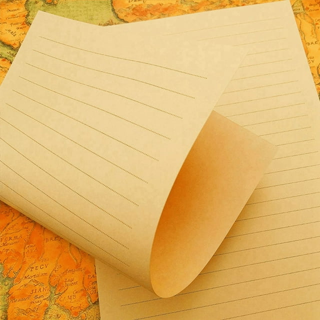 24 Pcs Vintage Kraft Paper Writing Paper European Style Paper for Letter Writing Letter Paper Stationery, Number 16