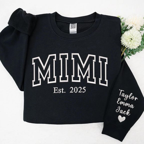 Mimi Est Embroidered And Grandkids, Unisex Sweatshirt, LINHKHA