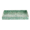 thumbnail image 6 of A & B Home Bohemian Rectangular Capiz Green Tray With Handles 48752, 6 of 6