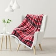 thumbnail image 2 of Sedona House X002A48U3J 60 x 80 in. Flannel to Sherpa Twin Throw, Coffee Plaid, 2 of 5