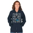 thumbnail image 3 of Popeye The Sailor Man On Repeat Retro Zip Up Hoodie Men's Women's Brisco Brands S, 3 of 5