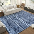 thumbnail image 2 of Washable Area Rug 8' x 10' Rugs, Ultra Thin Dining Room Rugs Bedroom Rug, Boho Distressed Farmhouse Accent Indoor Throw Rugs Floor Carpet for Living Room Bedroom, Blue, 2 of 6