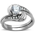 thumbnail image 1 of Bague pour Femmes en Acier Inoxydable Poli avec AAA Grade CZ en Transparent - Taille 10, 1 of 1