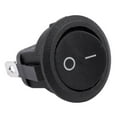 thumbnail image 3 of 10Pcs SPST Black Button On/Off Round Rocker Switch AC 6A/250V 10A/125V, 3 of 5