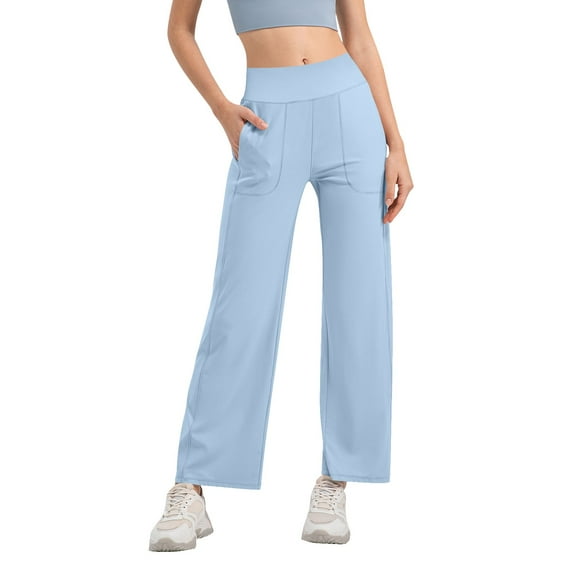Seductiva Yoga Lightweight Womens Wide Leg Yoga Pants Casual Work Dress Pants Sweatpants High Waist Comfy Loose Trousers with Pockets High Waisted Lounge