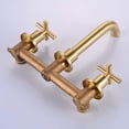 thumbnail image 5 of Bathroom Faucet, Brass Brushed Gold 2 Handle Wall Mounted Bathroom Sink Faucet with Rough-in Valve Tub Mixer Faucet Taps, 5 of 7
