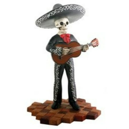 - Tall Black Skeleton Mariachi Band Guitar Player Day of the Dead Figurine