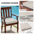 thumbnail image 3 of Outdoor Patio Cushion Covers 2 Pack Minimalist Brown Beige Striped Patio Chair Cushion Covers Modern Art Vertical Line Print Waterproof Outdoor Seat Cushion Covers for Patio Furniture 20"x18", 3 of 9