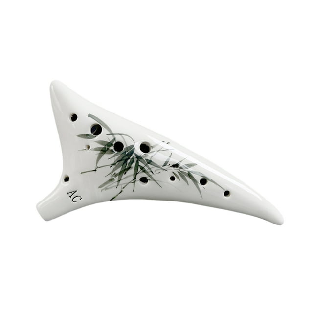 Amdohai 12 Trous Queue Découpée Céramique Ocarina Alto C Peint à la Main