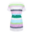 thumbnail image 5 of QUYUON Women Summer Casual Striped Dress Tie Waisted V-Neck Short Sleeve Bodycon T Shirt Short Mini Dress with Pockets Night Out Club Dress Beach Sundresses Pencil Dresses, Green S, 5 of 5