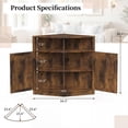 thumbnail image 4 of Jableast 33" Tall Farmhouse Corner Cabinet with Barn Door Design, Wooden Storage Cabinet with Open Display Shelf, Bathroom Cabinet with Hidden Storage for Living Room, Kitchen, Bathroom, Rustic Brown, 4 of 9