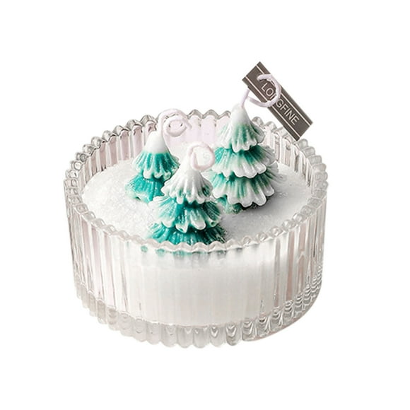 Bougie Parfumée Arbre de Noël, Bougie Parfumée Forêt d'Hiver Sans Couvercle pour Décoration de Maison de Vacances