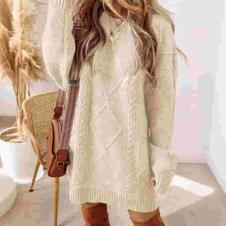 Mifsaly Cable Knit Sweater Dress Women Long Sleeve Oversized Winter Mini Dresses Vintage Spring Chunky Knitting Outfits 2026 L Mifsaly Cable Knit Sweater Dress Women Long Sleeve Oversized Winter Mini Dresses Vintage Spring Chunky Knitting Outfits 2026 L