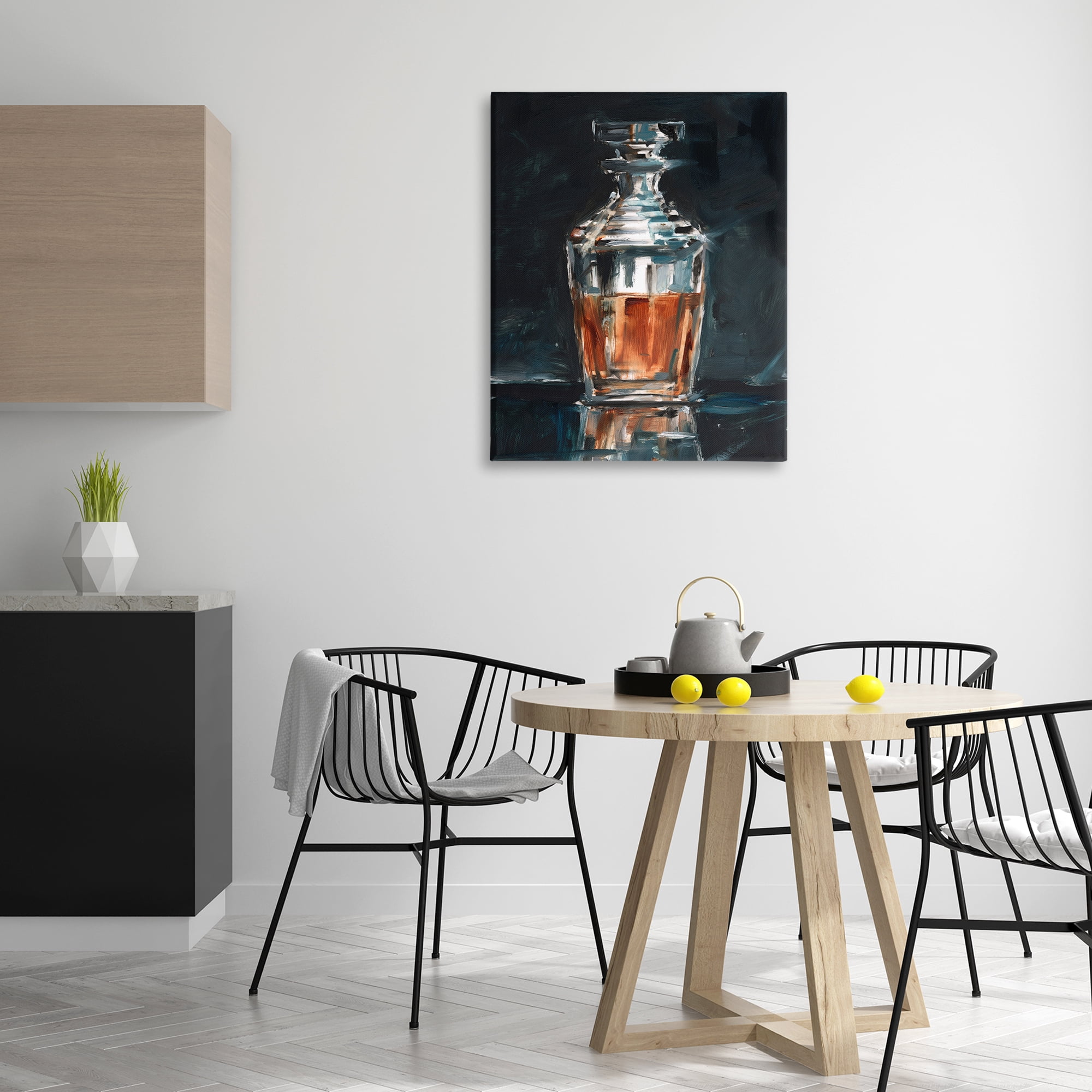 Stupell Industries Whiskey Decanter Still Life Food & Beverage Painting Gallery Wrapped Canvas Art Print Wall Art, 30 x 40