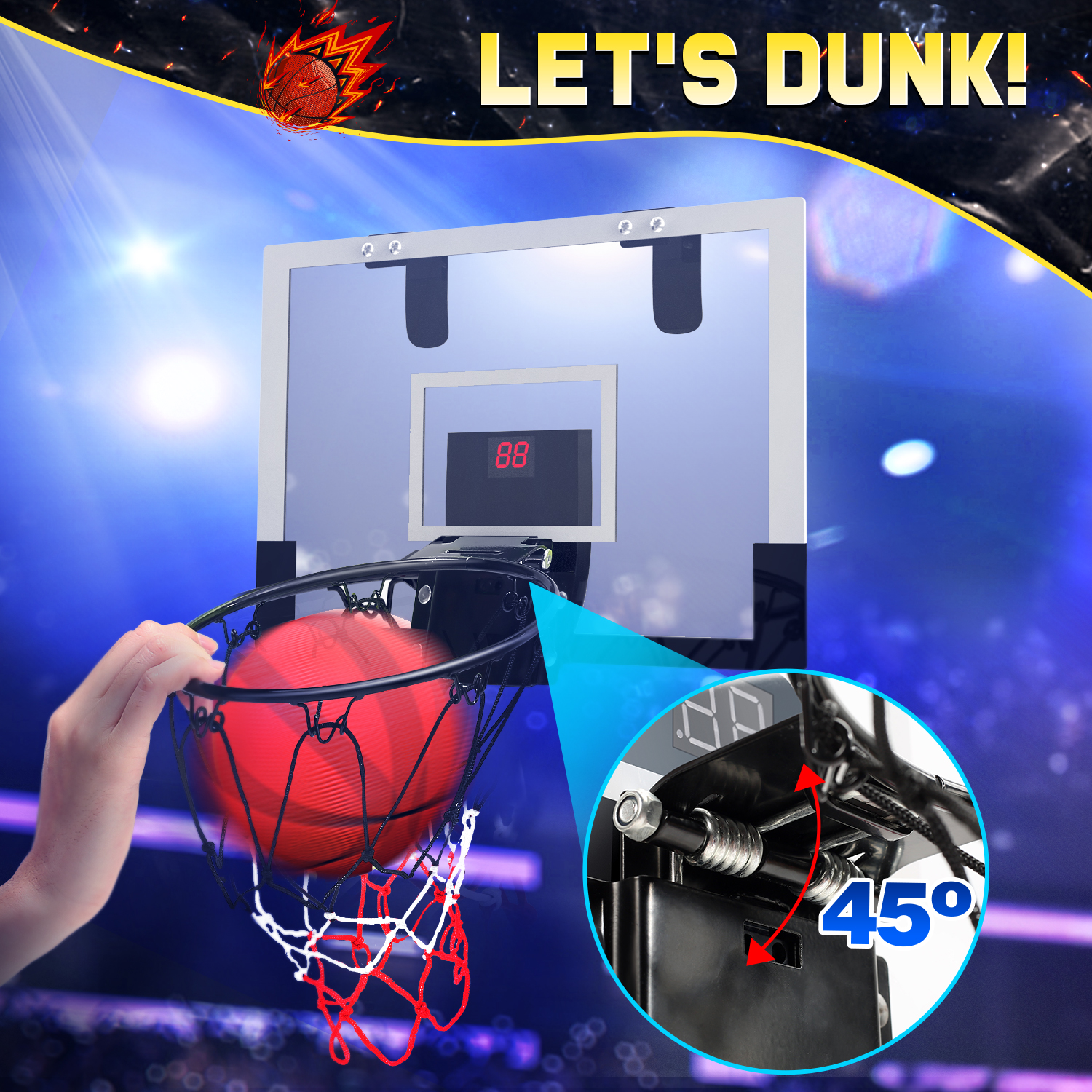 JoyStone Indoor Basketball Hoop Set with Electronic Scoreboard photo 2