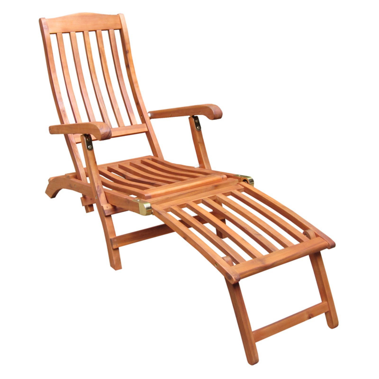 International Concepts Steamer Chair With Brassplated Hardware, Oiled - Walmart.com