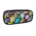 thumbnail image 2 of Picia Easter Egg1 Pattern Large Capacity PU Leather Pencil Case Organizer Pen Marker Holder Double Zipper Storage Bag Big Pencil Pouch for College Office, 2 of 6
