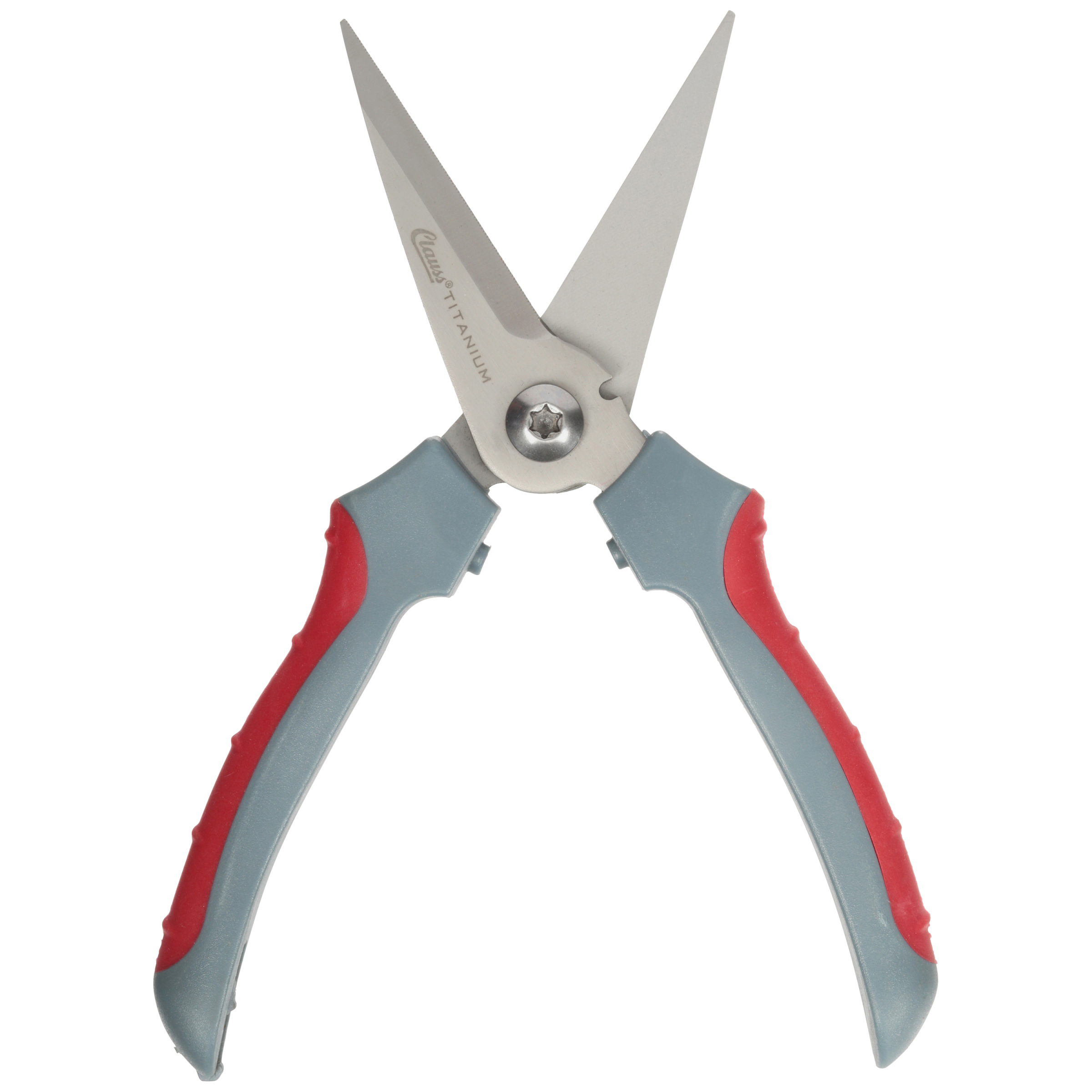 Clauss 8" Titanium Bonded Straight Micro-Serrated Snip, Hand Tool Pliers, Red and Gray - image 2 of 8