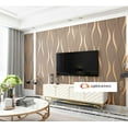 thumbnail image 2 of Q QIHANG Modern Minimalist 3D Curve Water Ripple Three-Dimensional Flocking Non-Woven Wallpaper Bedroom Living Room TV Background Wall Shop Decoration20.87 Wx393.7 L Non-Pasted (Dark Brown), 2 of 12