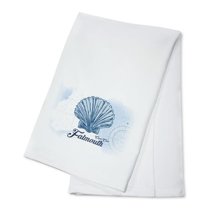 Falmouth Cape Cod Falmouth, Cape Cod, Massachusetts - Scallop Shell - Blue - Coastal Icon - Lantern Press Artwork (100% Cotton Kitchen Towel) ()