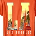 thumbnail image 4 of GUZOM Mens Los Angeles T-Shirt Orange, LA Graphic Tee with Palm Trees & Cityscape, Breathable Stretch Short Sleeve, Regular Fit Casual Shirt,Size L, 4 of 5
