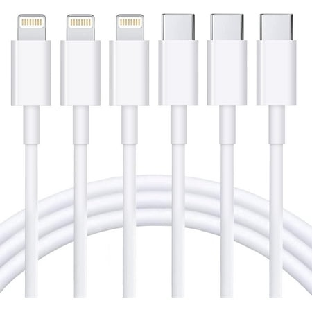 iPhone Charger, 3 Pack 6FT Apple Fast Charger Cable, USB C to Lightning Cable for iPhone, iPad, iPod, White